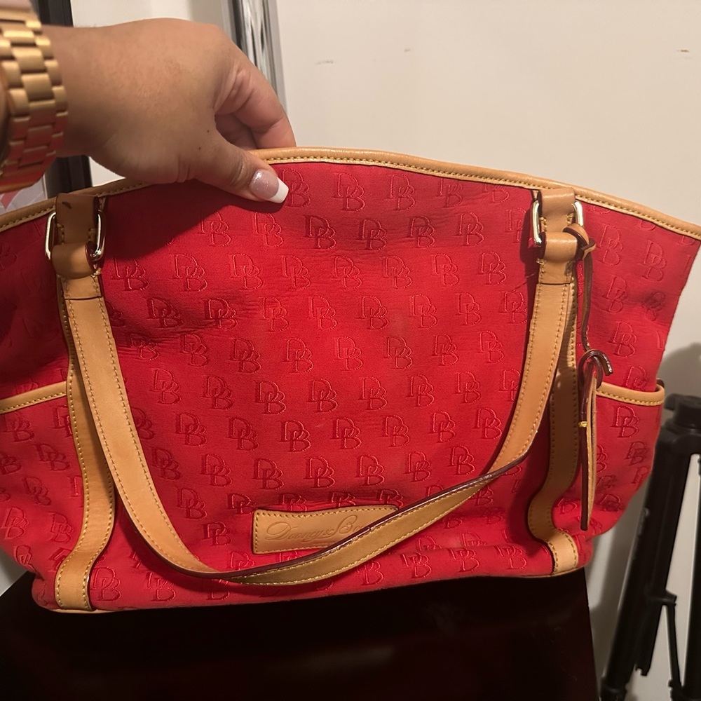 Red Tote with multiple sections. - Picture 2 of 4